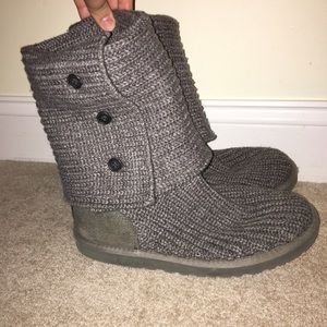 Grey knitted uggs
